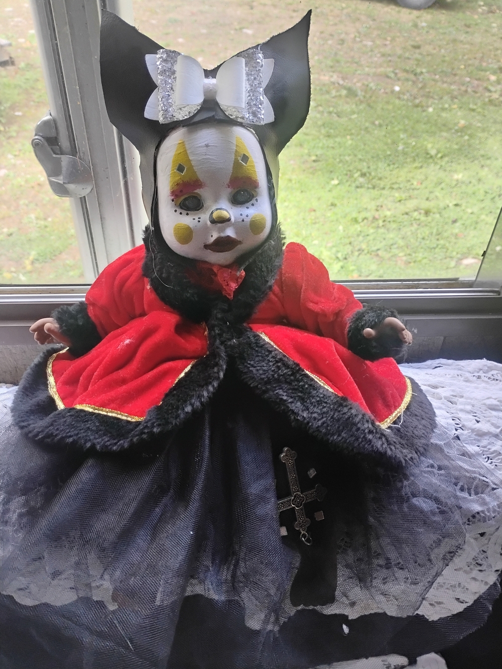 Black & Red Jester Doll